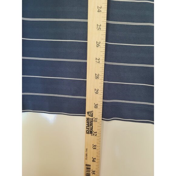 Nike Golf Polo Shirt Mens XL Blue Striped Patriots Embroidered Logo Dri Fit - Picture 6 of 8